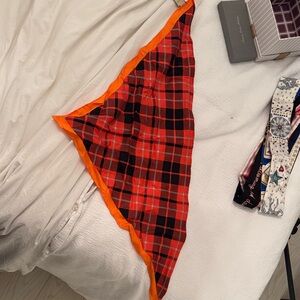 Burberry orange and black checkered bandana